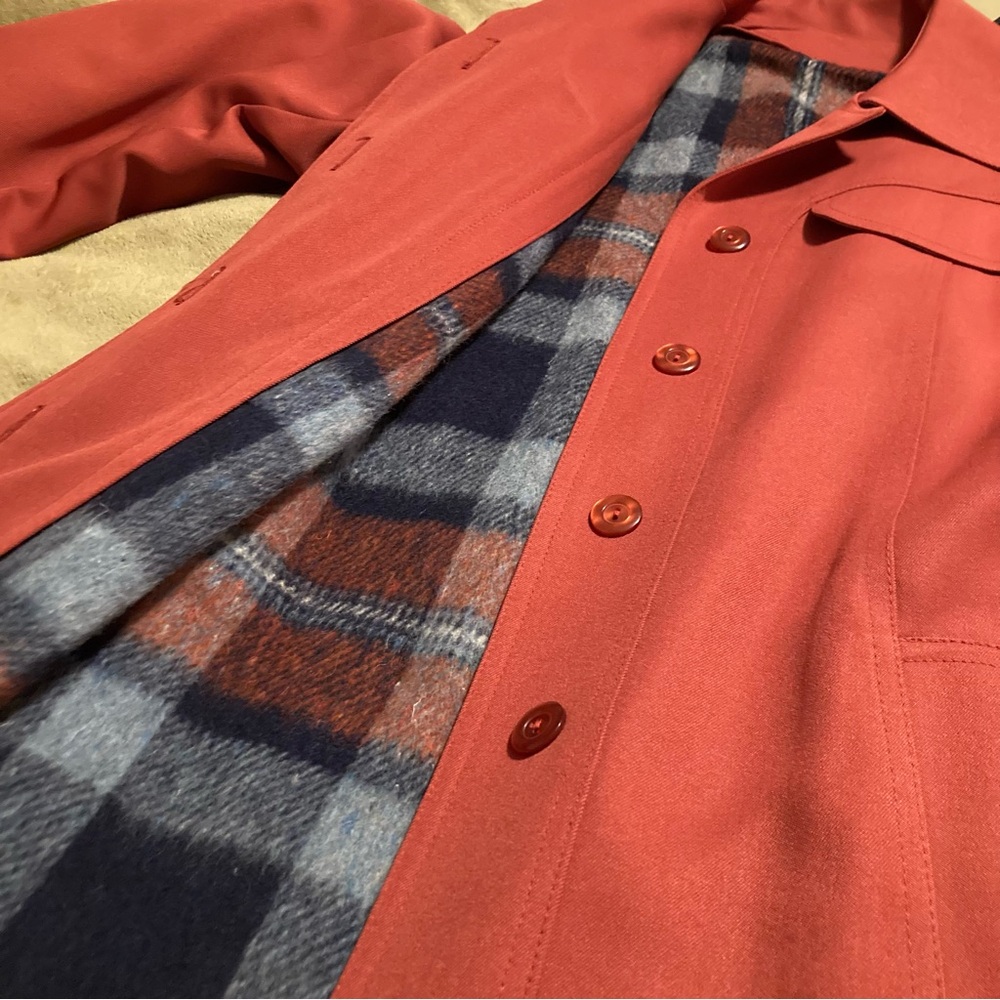 NWOT Vintage 70s Unbranded Trench Coat Removable Lining - Picture 6 of 13